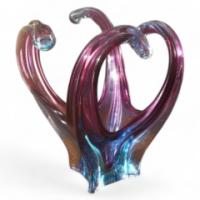 Art glass biomorphic vase in ruby and aquamarine c.1960 | Dickinson's Real Deal