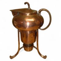 Arts and Crafts copper spirit kettle on stand c.1900