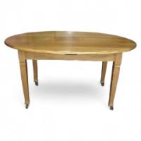 Shapland & Petter – Arts and Crafts Oak Oval Dining Table on Castors - Thumbnail 1