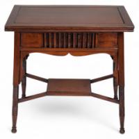 Liberty & Co – Anglo-Moorish Arts and Crafts Walnut Fold-Over Games Table - Thumbnail 10