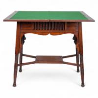Liberty & Co – Anglo-Moorish Arts and Crafts Walnut Fold-Over Games Table