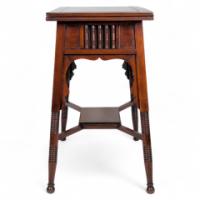 Liberty & Co – Anglo-Moorish Arts and Crafts Walnut Fold-Over Games Table - Thumbnail 5
