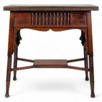 Liberty & Co – Anglo-Moorish Arts and Crafts Walnut Fold-Over Games Table - Thumbnail 7