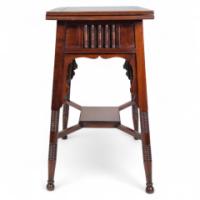 Liberty & Co – Anglo-Moorish Arts and Crafts Walnut Fold-Over Games Table - Thumbnail 9