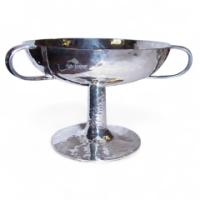 William Hutton – Arts and Crafts Hammered Silver Three-Handled Bon Bon Dish