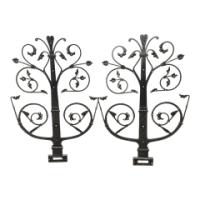 Dr. C. Dresser Gothic Revival Iron Door Hinges with Incised Decorative Details