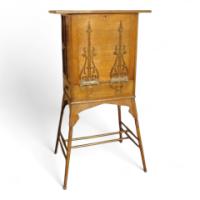Liberty & Co., a Rare Arts and Crafts Oak Bureau with Moorish Details