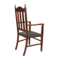 Liberty and Co, Attributed – Arts and Crafts Oak Armchair with Inlaid Crown - Thumbnail 5