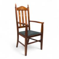 Liberty and Co, Attributed – Arts and Crafts Oak Armchair with Inlaid Crown