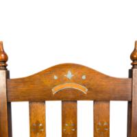 Liberty and Co, Attributed – Arts and Crafts Oak Armchair with Inlaid Crown - Thumbnail 10