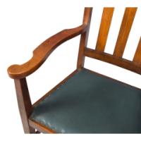 Liberty and Co, Attributed – Arts and Crafts Oak Armchair with Inlaid Crown - Thumbnail 15