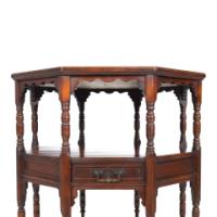 C. Hindley and Sons – Aesthetic Movement Walnut Octagonal Side Table - Thumbnail 10