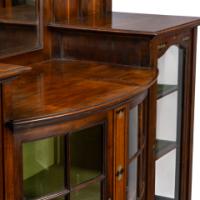 Waring and Gillow – Arts and Crafts Bow Fronted Inlaid Display Cabinet - Thumbnail 11