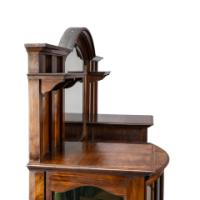 Waring and Gillow – Arts and Crafts Bow Fronted Inlaid Display Cabinet - Thumbnail 9