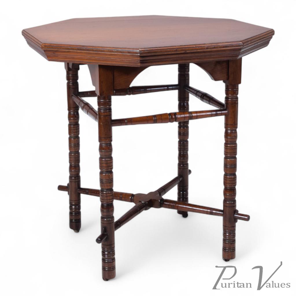 Bruce Talbert for Gillows, Aesthetic Movement Walnut Octagonal Table