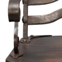 Blacksmith Made Sleigh Armchair with Scrollwork Iron Frame, c.1900 - Thumbnail 11