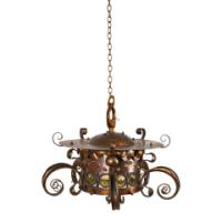 Birmingham Guild of Handicraft, Attributed – Arts and Crafts Hammered Copper Chandelier
