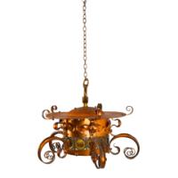 Birmingham Guild of Handicraft, Attributed – Arts and Crafts Copper Scrollwork Chandelier