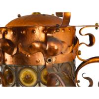 Birmingham Guild of Handicraft, Attributed – Arts and Crafts Copper Scrollwork Chandelier - Thumbnail 10