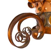 Birmingham Guild of Handicraft, Attributed – Arts and Crafts Copper Scrollwork Chandelier - Thumbnail 12