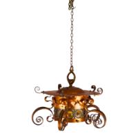Birmingham Guild of Handicraft, Attributed – Arts and Crafts Copper Scrollwork Chandelier - Thumbnail 15