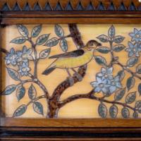 E. W. Godwin Style Of, Anglo-Japanese Oak Hallstand with Songbirds on Blossoms - Thumbnail 8