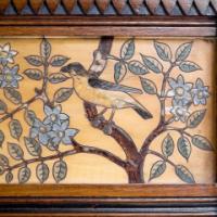 E. W. Godwin Style Of, Anglo-Japanese Oak Hallstand with Songbirds on Blossoms - Thumbnail 10