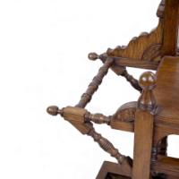 E. W. Godwin Style Of, Anglo-Japanese Oak Hallstand with Songbirds on Blossoms - Thumbnail 13
