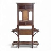 E. W. Godwin Style Of, Anglo-Japanese Oak Hallstand with Songbirds on Blossoms - Thumbnail 21