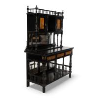 Gillow and Co. – Aesthetic Movement Side Cabinet with Painted Floral Panels - Thumbnail 4