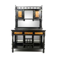 Gillow and Co. – Aesthetic Movement Side Cabinet with Painted Floral Panels - Thumbnail 2