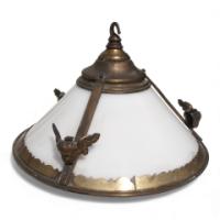 A Period Brass Light Fitting with Winged Cherubs - Thumbnail 1