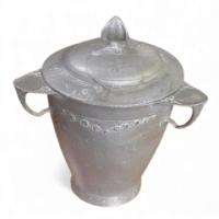 Kayserzinn. An Art Nouveau Pewter Jar & Lid with Three Stylised Handle
