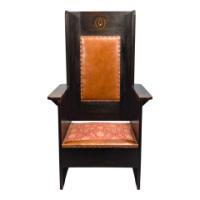 M. H. Baillie Scott – Arts and Crafts Ebonised Oak Armchair with Mother-of-Pearl Inlay - Thumbnail 10