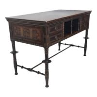 Daniel Cottier – Aesthetic Movement Painted Egyptian Revival Side Cabinet/Desk with Drawers