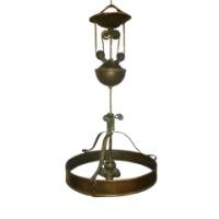 A Hand Hammered Arts & Crafts Copper Rise & Fall Ceiling Light - Thumbnail 1