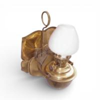 A Little Arts & Crafts Brass Oil Lamp on a Gimbal