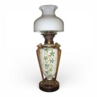 Gardners, the Strand. A High Quality Oil Lamp with a Hard Paste Porcelain Reservoir - Thumbnail 1