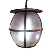 An Arts & Crafts Copper Lantern with Hand-hammered Finish