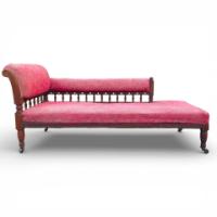 Bruce Talbert Attributed for Gillows – Aesthetic Movement Oak Chaise Lounge