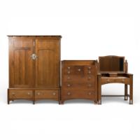 E G Punnett Attributed for William Birch – Arts and Crafts Oak Bedroom Suite 