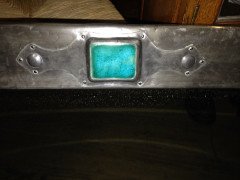 Liberty & Co. a Large Subtly Hammered Pewter Oblong Mirror with Ruskin Jewel - Thumbnail 4