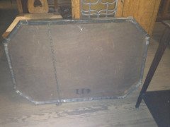 Liberty & Co. a Large Subtly Hammered Pewter Oblong Mirror with Ruskin Jewel - Thumbnail 6