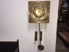 Margaret Gilmour. An exceptional and large Glasgow School brass wall clock - Thumbnail 1