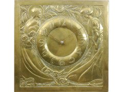 Margaret Gilmour. An exceptional and large Glasgow School brass wall clock - Thumbnail 3