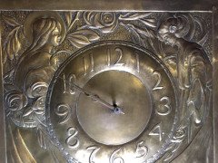 Margaret Gilmour. An exceptional and large Glasgow School brass wall clock - Thumbnail 7