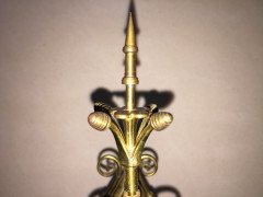Bruce Talbert. A Reformed Gothic brass triform mantel timepiece - Thumbnail 12