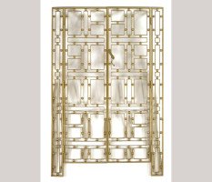 Josef Hoffmann (style of). A good quality pair of iron and gilt security gate - Thumbnail 1
