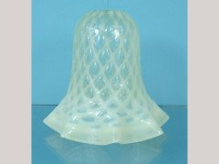 Arts and Crafts Cross-Hatched Vaseline Glass Shade - Thumbnail 1