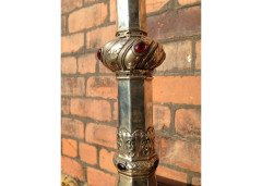 An impressive pair of tall Arts and Crafts silver plated candle stick - Thumbnail 6